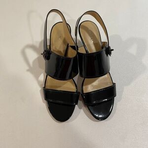 Coach Black Patent Leather Slingback Heels Women’s Size 10B